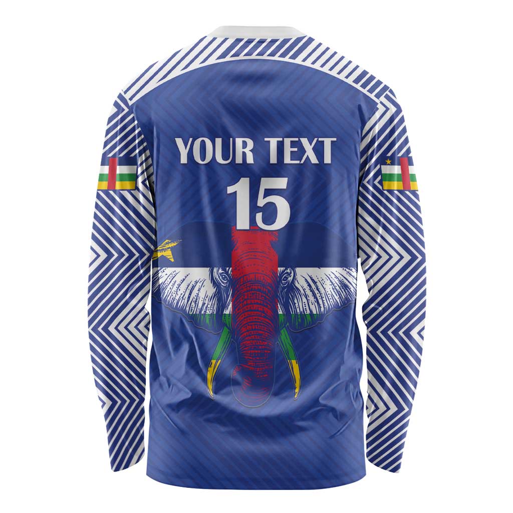 Custom Central African Republic Football Long Sleeve Shirt Go Champions - Wonder Print Shop