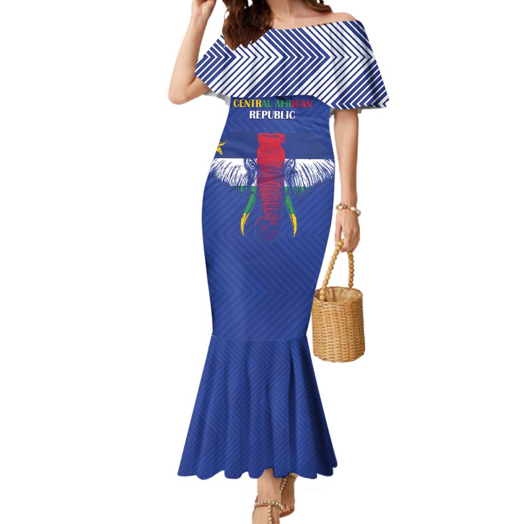 Custom Central African Republic Football Mermaid Dress Go Champions - Wonder Print Shop
