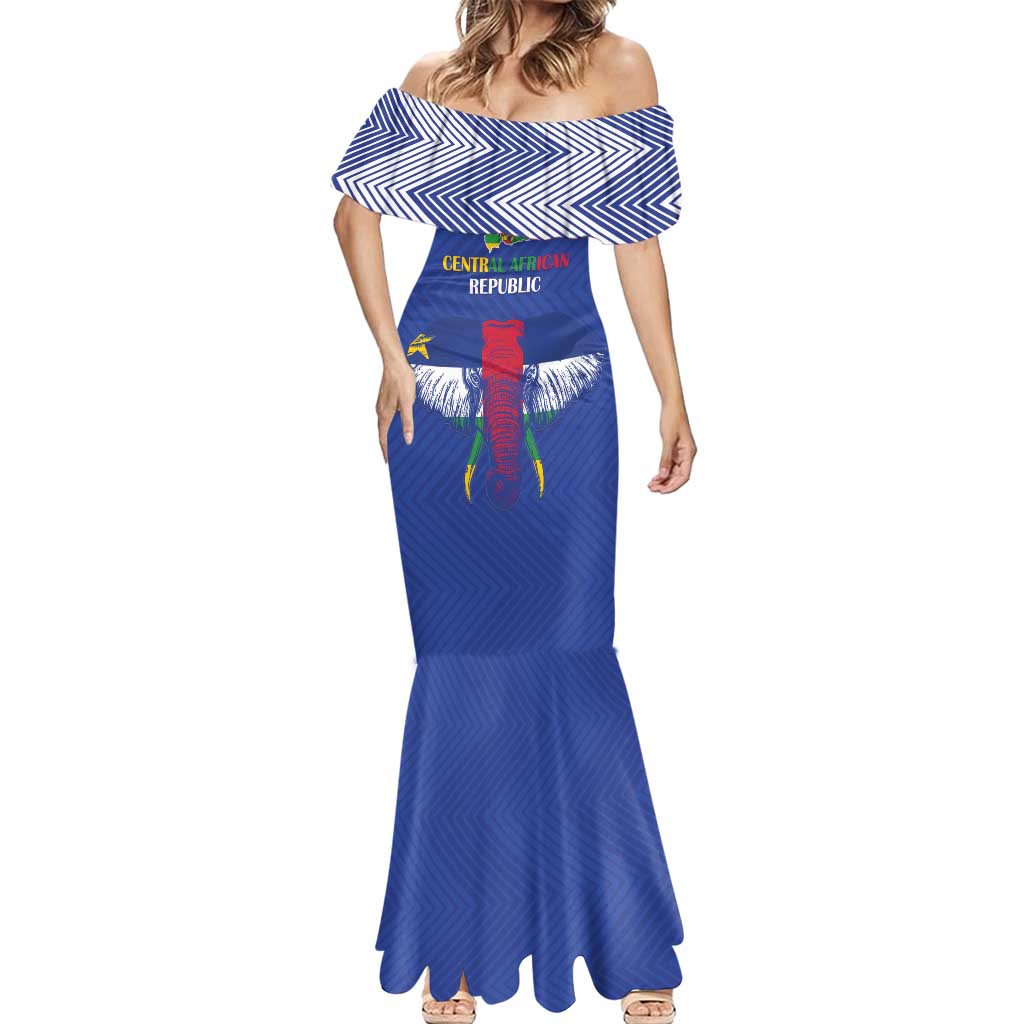 Custom Central African Republic Football Mermaid Dress Go Champions - Wonder Print Shop