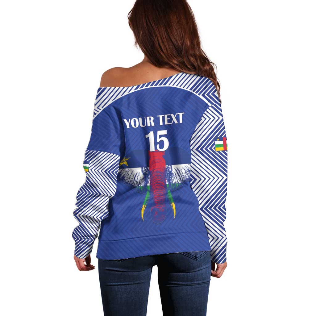 Custom Central African Republic Football Off Shoulder Sweater Go Champions - Wonder Print Shop