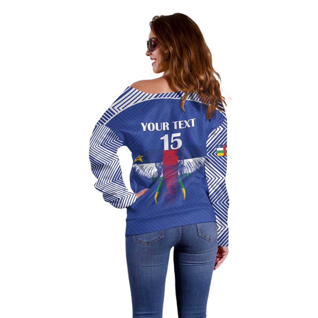 Custom Central African Republic Football Off Shoulder Sweater Go Champions - Wonder Print Shop
