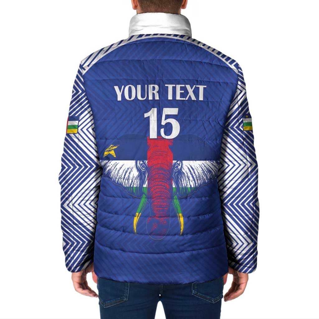Custom Central African Republic Football Padded Jacket Go Champions - Wonder Print Shop