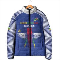 Custom Central African Republic Football Padded Jacket Go Champions - Wonder Print Shop