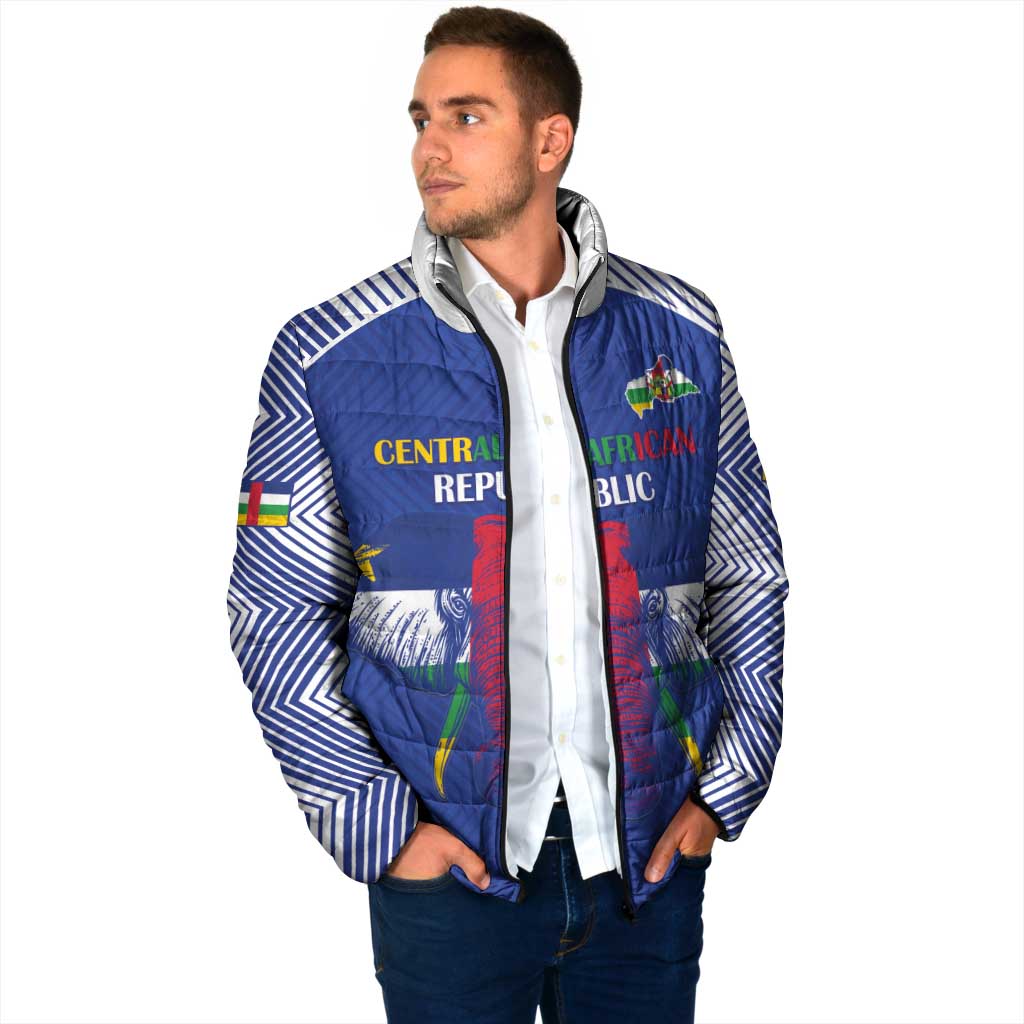Custom Central African Republic Football Padded Jacket Go Champions - Wonder Print Shop