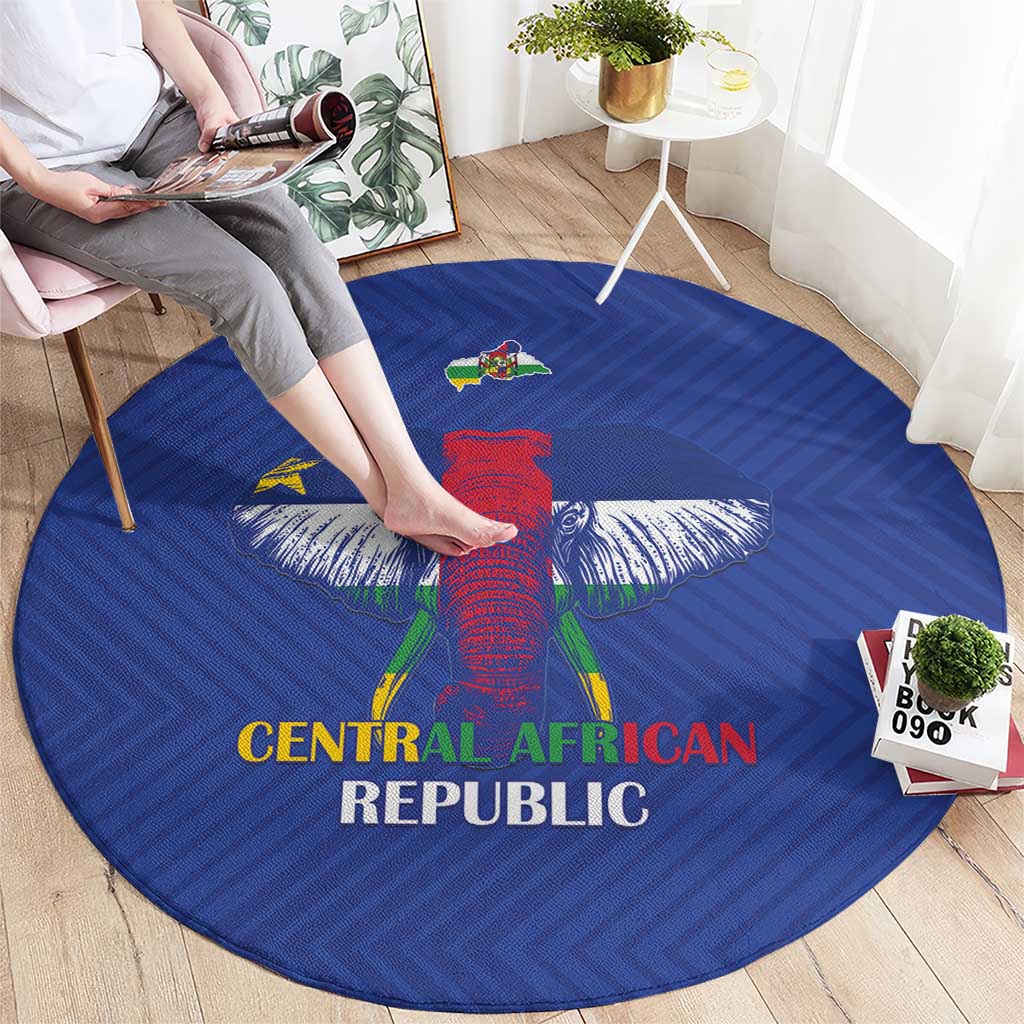 Central African Republic Football Round Carpet Go Champions - Wonder Print Shop
