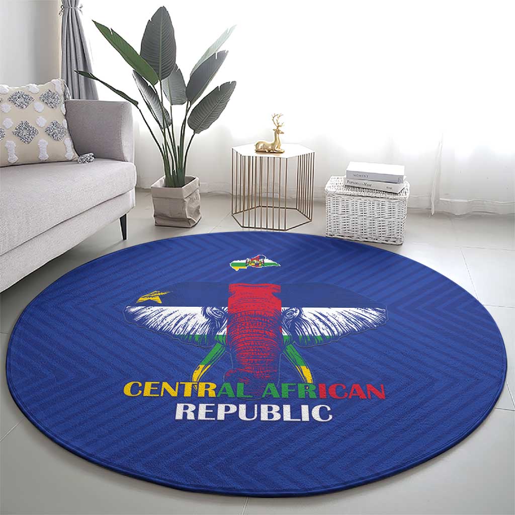 Central African Republic Football Round Carpet Go Champions - Wonder Print Shop