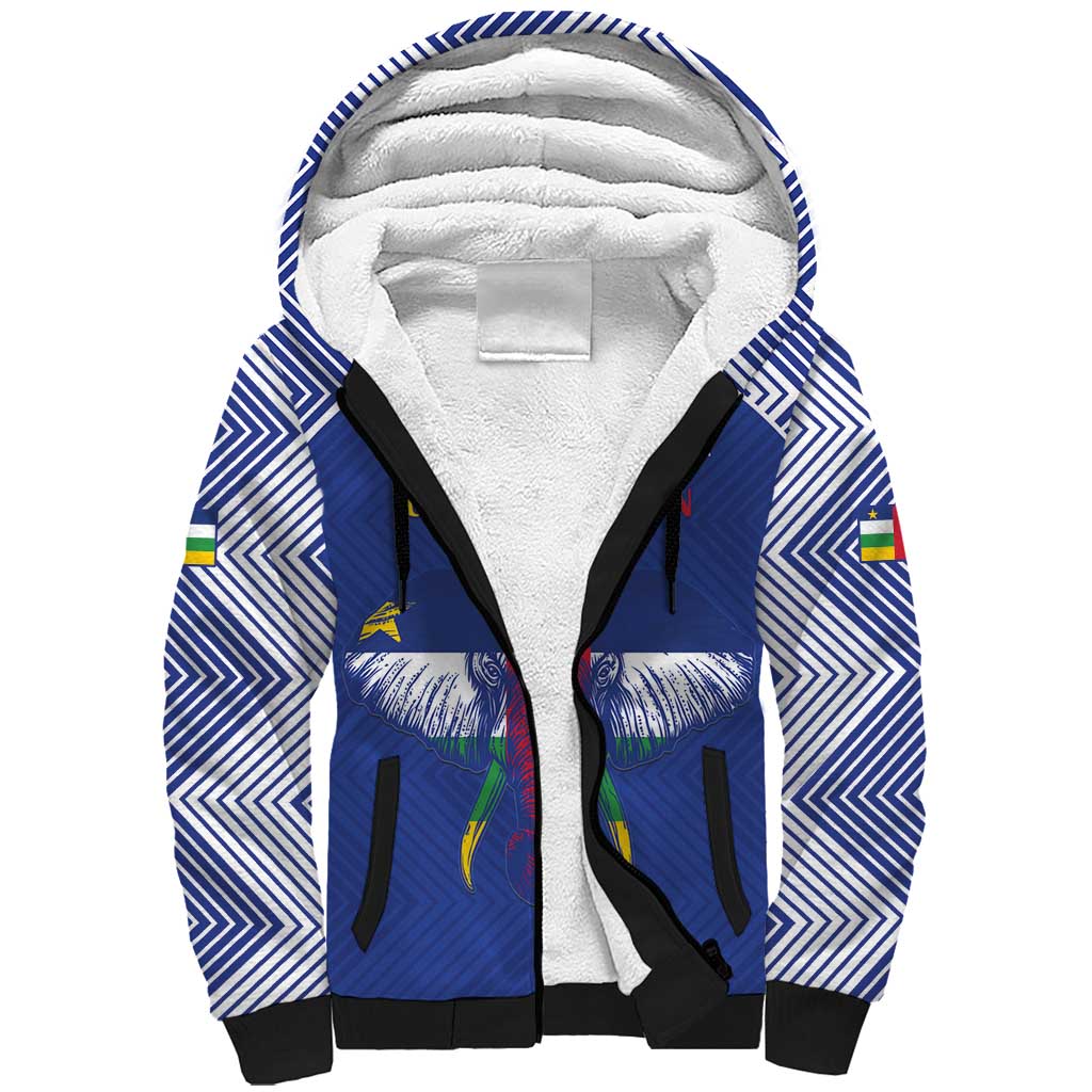 Custom Central African Republic Football Sherpa Hoodie Go Champions - Wonder Print Shop