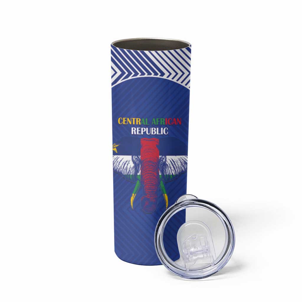Custom Central African Republic Football Skinny Tumbler Go Champions - Wonder Print Shop