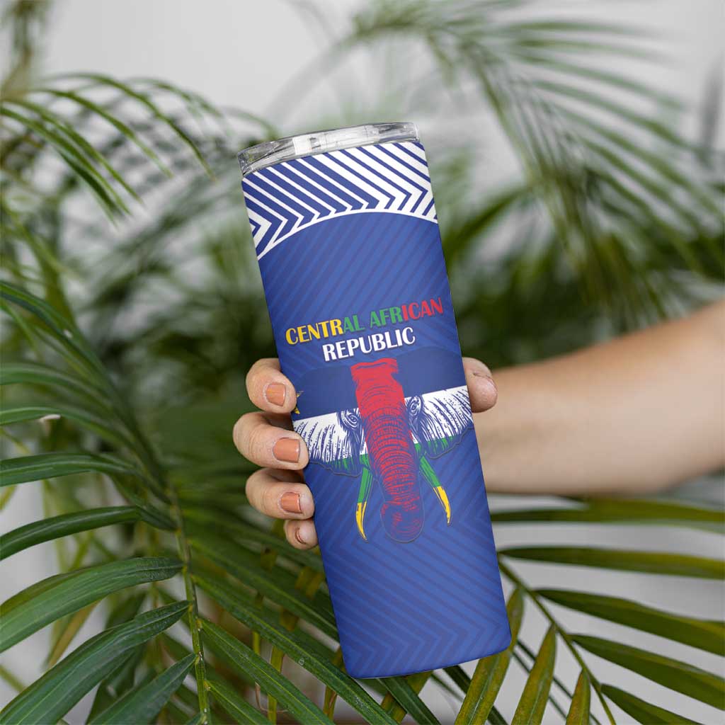 Custom Central African Republic Football Skinny Tumbler Go Champions - Wonder Print Shop