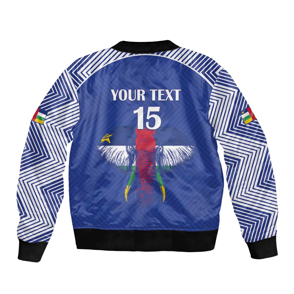 Custom Central African Republic Football Sleeve Zip Bomber Jacket Go Champions - Wonder Print Shop