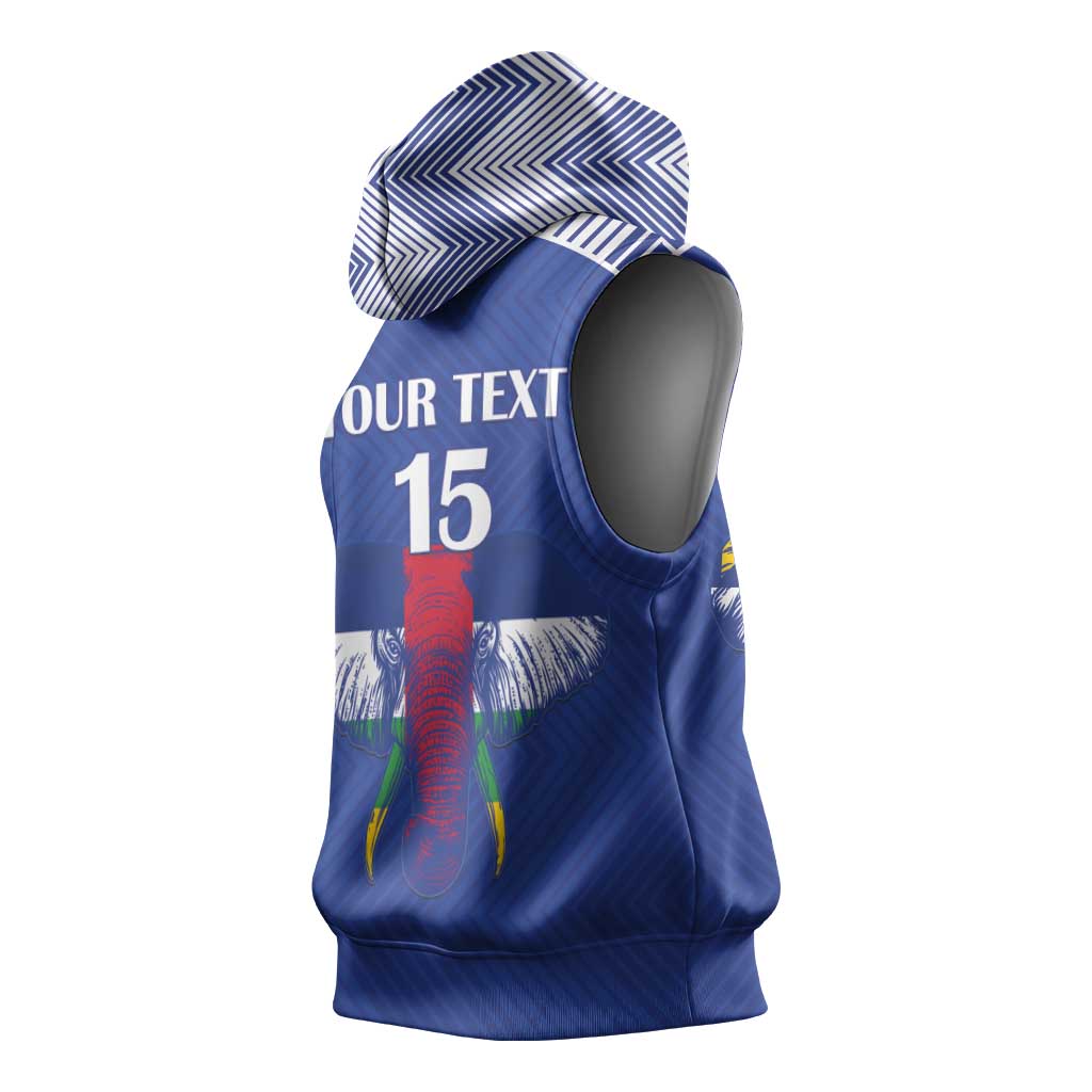 Custom Central African Republic Football Sleeveless Hoodie Go Champions - Wonder Print Shop