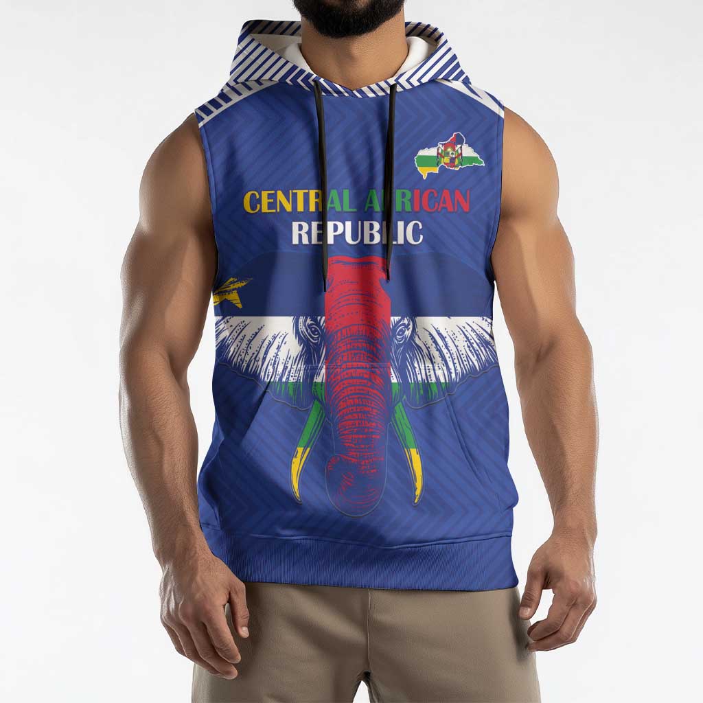Custom Central African Republic Football Sleeveless Hoodie Go Champions - Wonder Print Shop