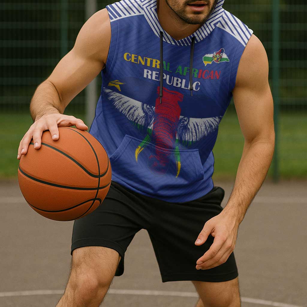 Custom Central African Republic Football Sleeveless Hoodie Go Champions - Wonder Print Shop