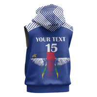 Custom Central African Republic Football Sleeveless Zip Hoodie Go Champions - Wonder Print Shop