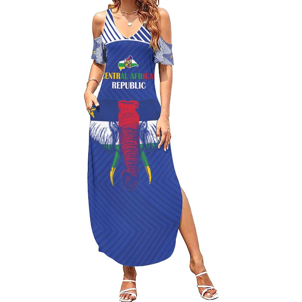 Custom Central African Republic Football Summer Maxi Dress Go Champions - Wonder Print Shop