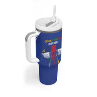 Custom Central African Republic Football Tumbler With Handle Go Champions - Wonder Print Shop