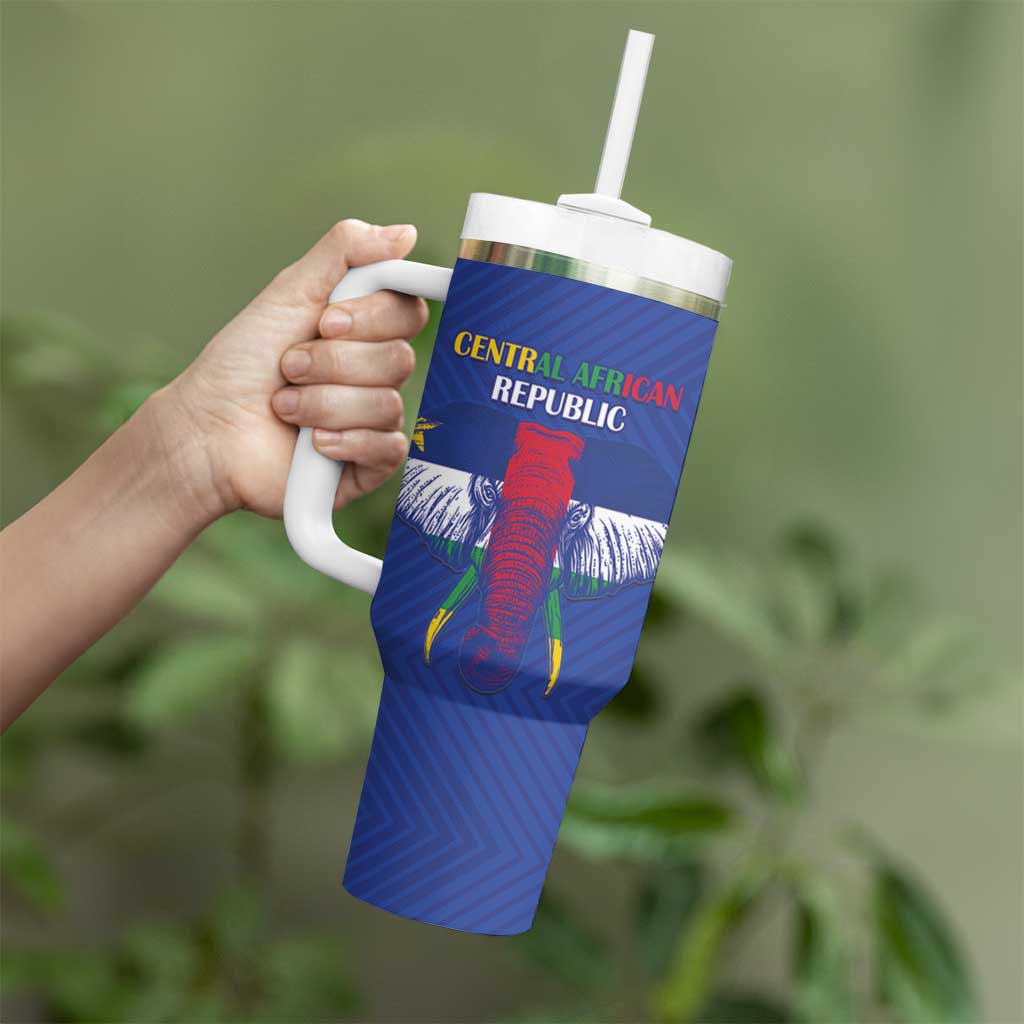 Custom Central African Republic Football Tumbler With Handle Go Champions - Wonder Print Shop