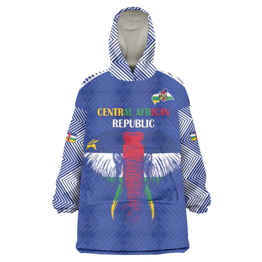 Custom Central African Republic Football Wearable Blanket Hoodie Go Champions - Wonder Print Shop