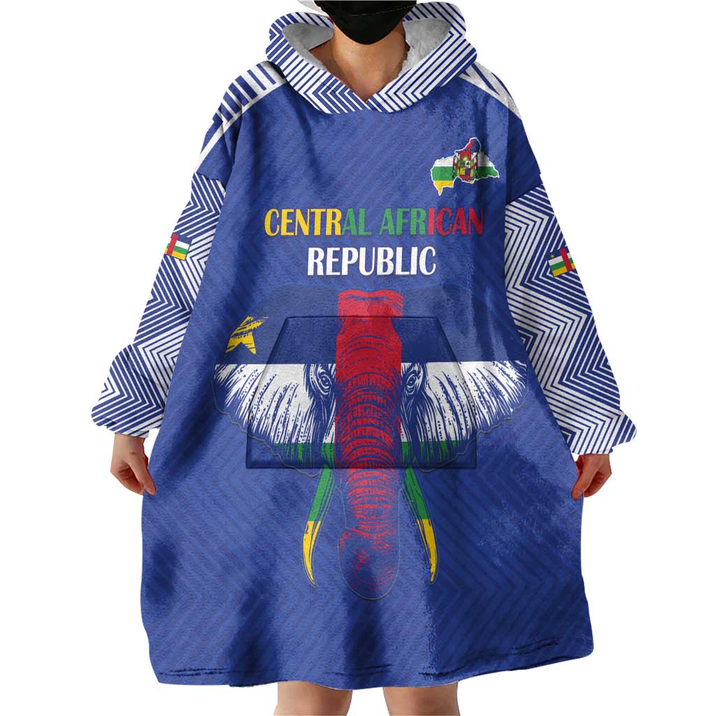Custom Central African Republic Football Wearable Blanket Hoodie Go Champions - Wonder Print Shop