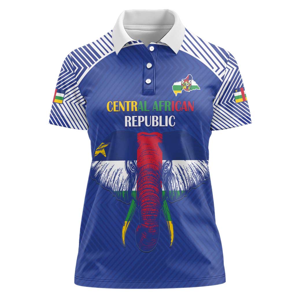 Custom Central African Republic Football Women Polo Shirt Go Champions - Wonder Print Shop