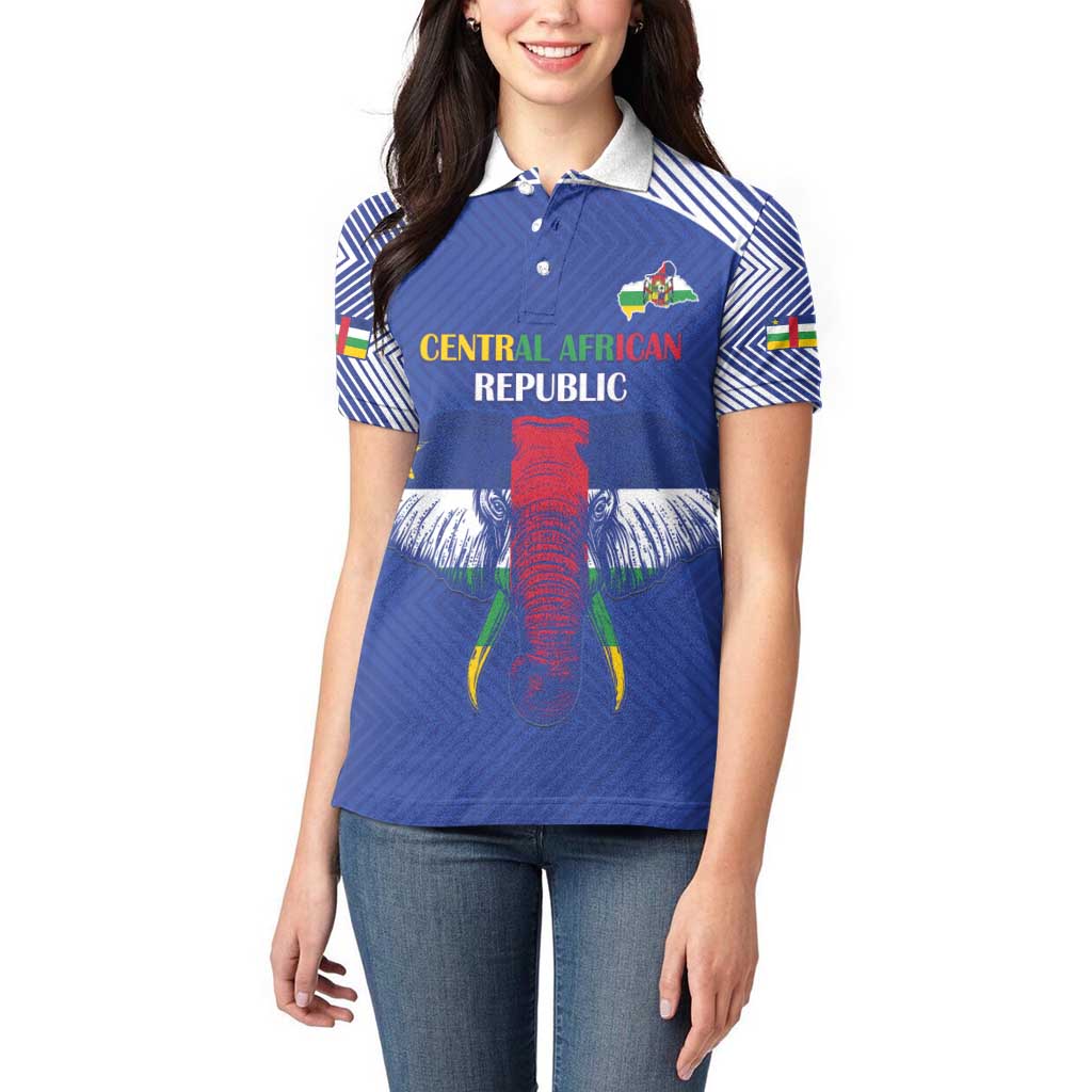 Custom Central African Republic Football Women Polo Shirt Go Champions - Wonder Print Shop