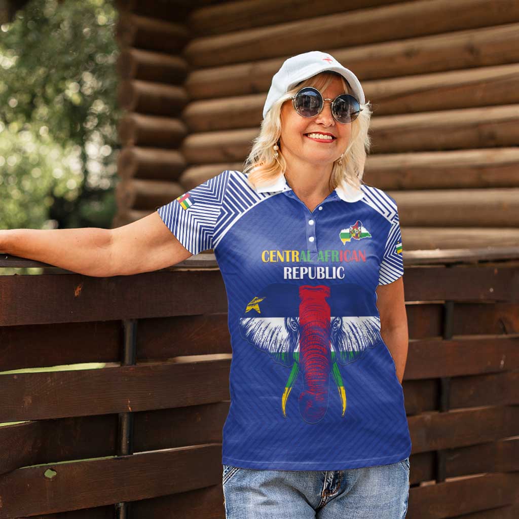 Custom Central African Republic Football Women Polo Shirt Go Champions - Wonder Print Shop