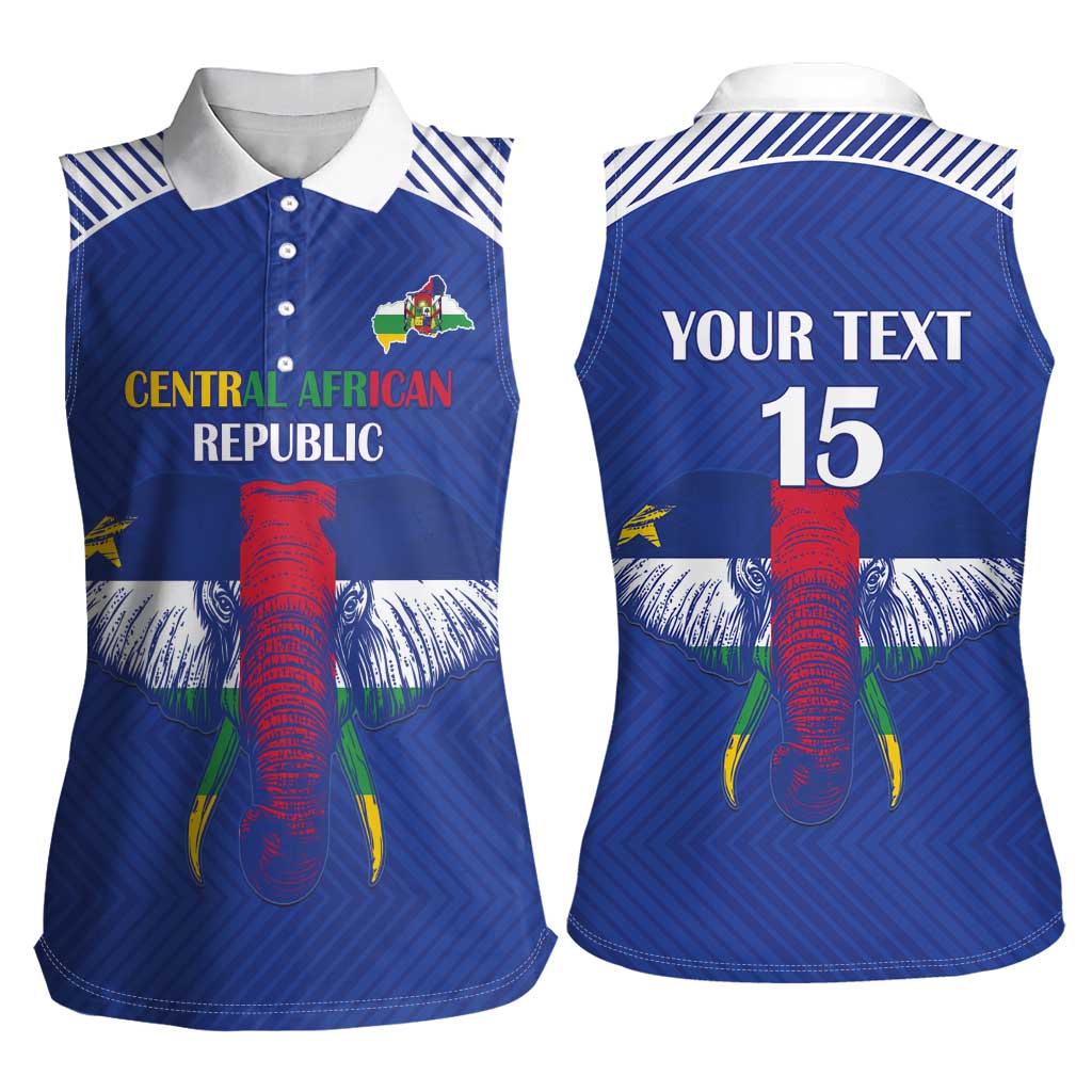 Custom Central African Republic Football Women Sleeveless Polo Shirt Go Champions - Wonder Print Shop