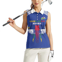 Custom Central African Republic Football Women Sleeveless Polo Shirt Go Champions - Wonder Print Shop