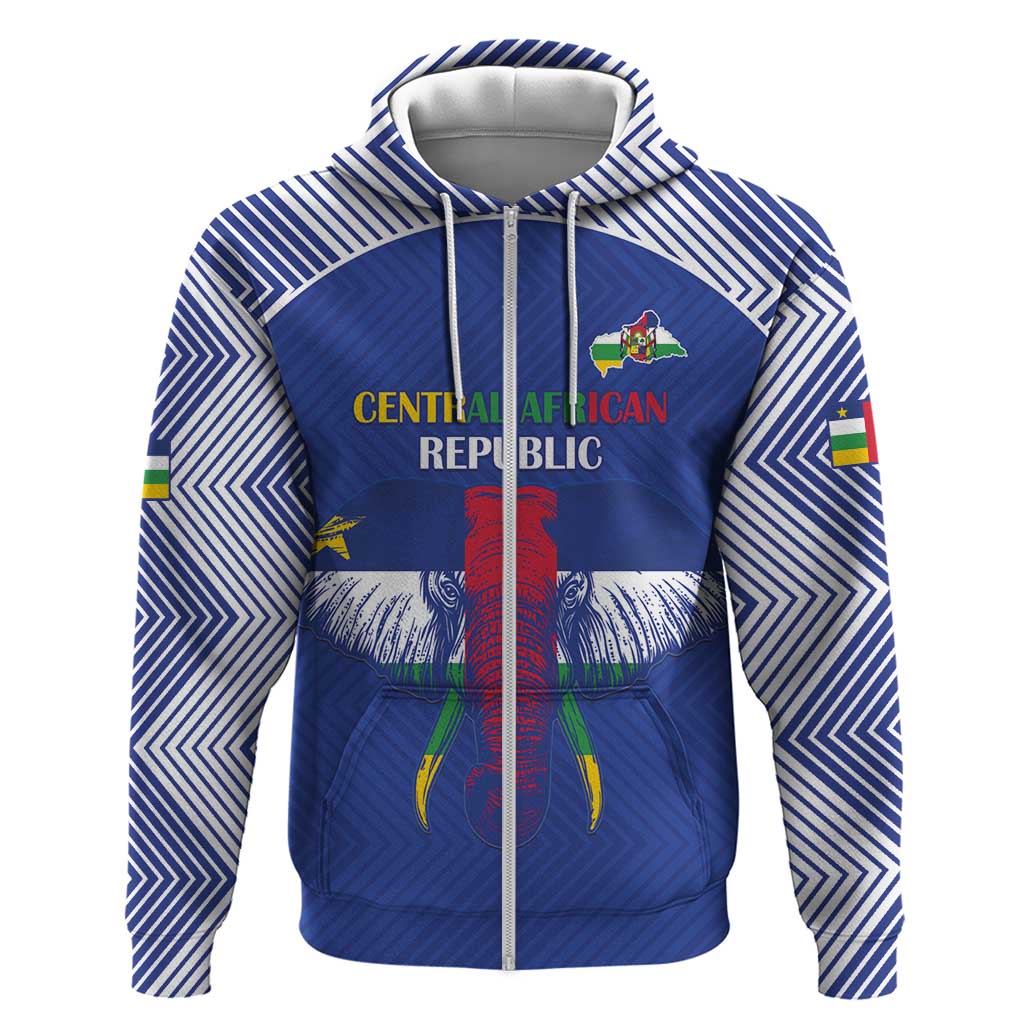 Custom Central African Republic Football Zip Hoodie Go Champions - Wonder Print Shop