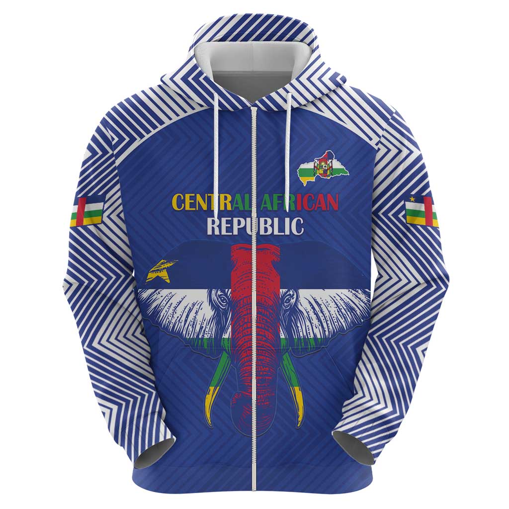 Custom Central African Republic Football Zip Hoodie Go Champions - Wonder Print Shop