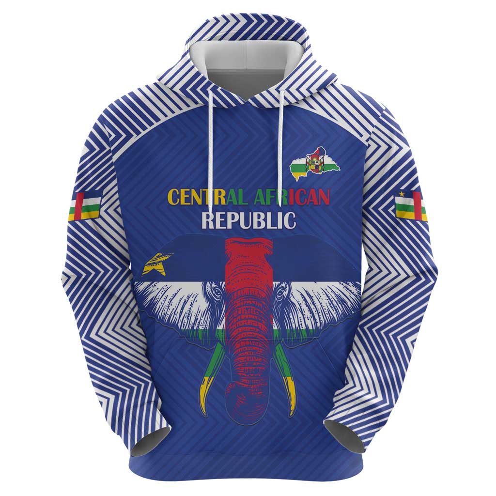 Custom Central African Republic Football Zip Hoodie Go Champions - Wonder Print Shop