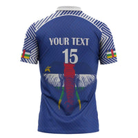 Custom Central African Republic Football Zipper Polo Shirt Go Champions - Wonder Print Shop