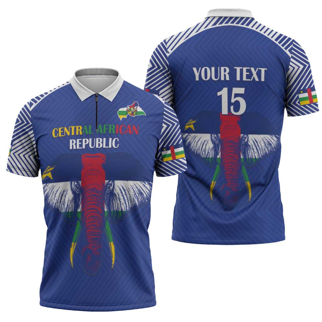 Custom Central African Republic Football Zipper Polo Shirt Go Champions - Wonder Print Shop