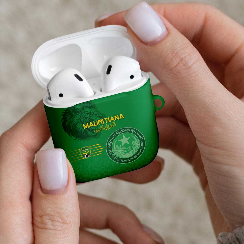 Mauritania Football AirPods Case Coat Of Arms With Islamic Pattern - Wonder Print Shop