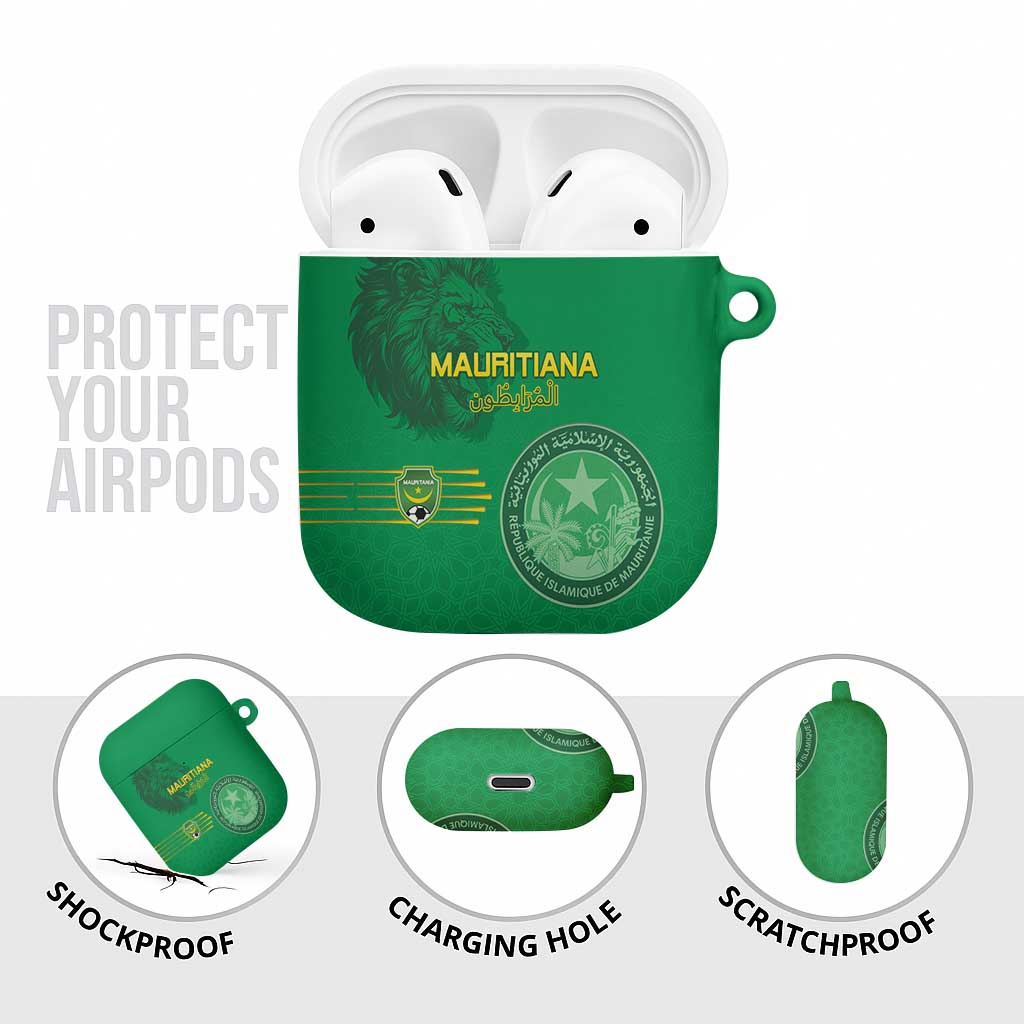 Mauritania Football AirPods Case Coat Of Arms With Islamic Pattern - Wonder Print Shop