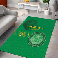 Mauritania Football Area Rug Coat Of Arms With Islamic Pattern - Wonder Print Shop