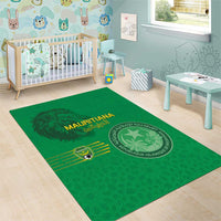 Mauritania Football Area Rug Coat Of Arms With Islamic Pattern - Wonder Print Shop
