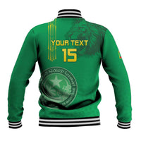 Custom Mauritania Football Baseball Jacket Coat Of Arms With Islamic Pattern - Wonder Print Shop
