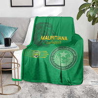 Mauritania Football Blanket Coat Of Arms With Islamic Pattern - Wonder Print Shop