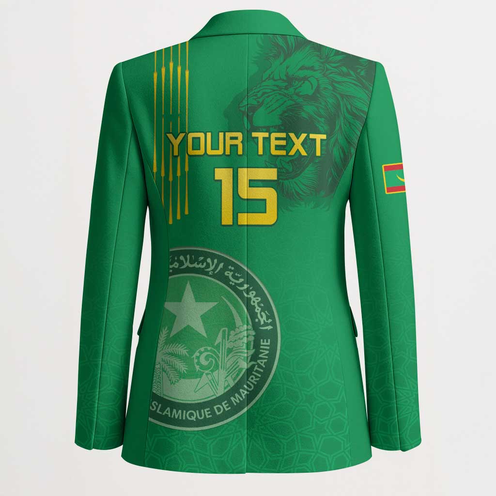 Custom Mauritania Football Blazer Coat Of Arms With Islamic Pattern - Wonder Print Shop