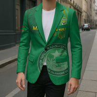 Custom Mauritania Football Blazer Coat Of Arms With Islamic Pattern - Wonder Print Shop