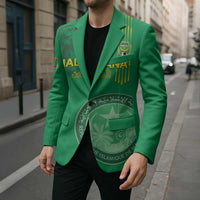 Custom Mauritania Football Blazer Coat Of Arms With Islamic Pattern - Wonder Print Shop