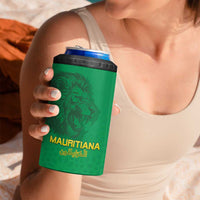 Custom Mauritania Football 4 in 1 Can Cooler Tumbler Coat Of Arms With Islamic Pattern - Wonder Print Shop