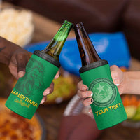 Custom Mauritania Football 4 in 1 Can Cooler Tumbler Coat Of Arms With Islamic Pattern - Wonder Print Shop