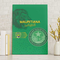 Mauritania Football Canvas Wall Art Coat Of Arms With Islamic Pattern - Wonder Print Shop