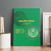 Mauritania Football Canvas Wall Art Coat Of Arms With Islamic Pattern - Wonder Print Shop