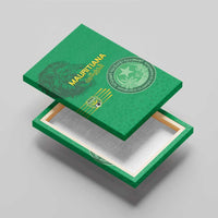 Mauritania Football Canvas Wall Art Coat Of Arms With Islamic Pattern - Wonder Print Shop