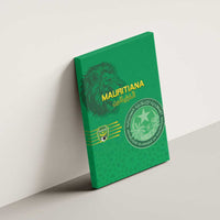 Mauritania Football Canvas Wall Art Coat Of Arms With Islamic Pattern - Wonder Print Shop