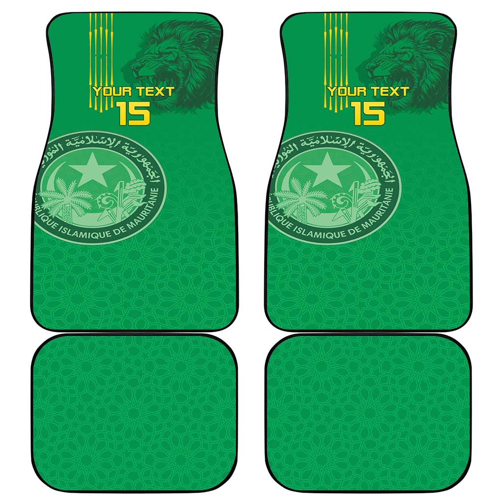 Mauritania Football Car Mats Coat Of Arms With Islamic Pattern - Wonder Print Shop