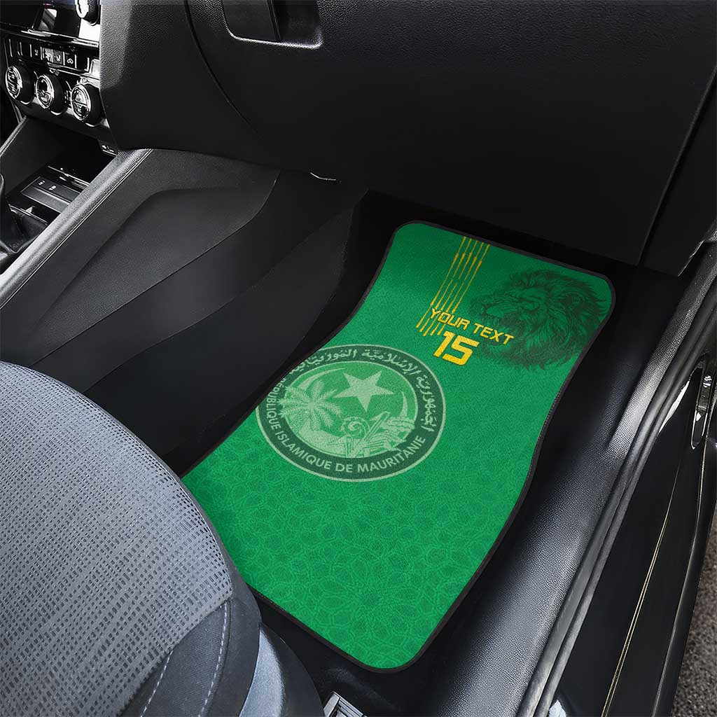 Mauritania Football Car Mats Coat Of Arms With Islamic Pattern - Wonder Print Shop